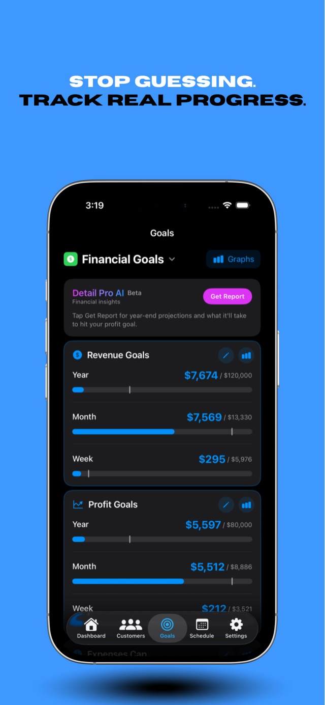 Stop guessing, track real progress: revenue and profit goals